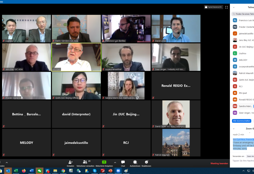 EU Cities and Liuzhou Online Exchange on Implications of COVID-19 for Urban Policy Makers & IUC Pilot Projects